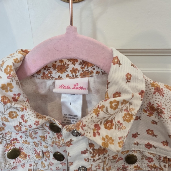 Little Lass Floral Kids Jacket with Pink Tulle Dress - Size 4T - Picture 7 of 10